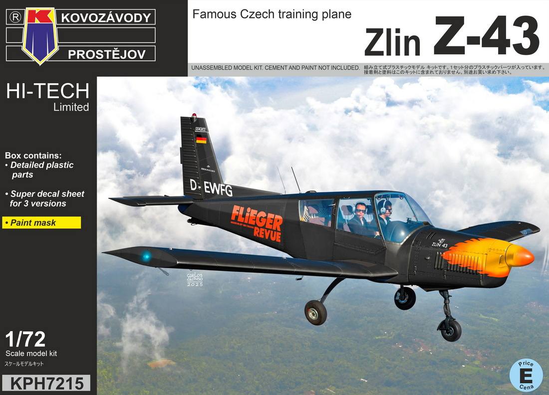 KP 7215 ZLIN Z-43 CZECJ TRAINING PLANE HI-TECH Aircraft Model Kits