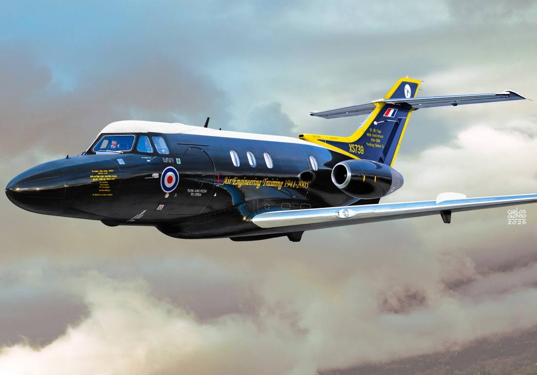 KP 7229 HAWKER SIDDELEY HS.125 DOMINE T1 BLACK AND WHITE HI-TECH Aircraft Model Kits