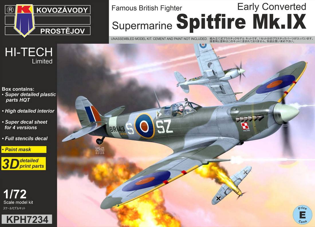 KP 7234 SUPERMARINE SPITFIORE MK.IX EARLY CONVERTED HI-TECH Aircraft Model Kits