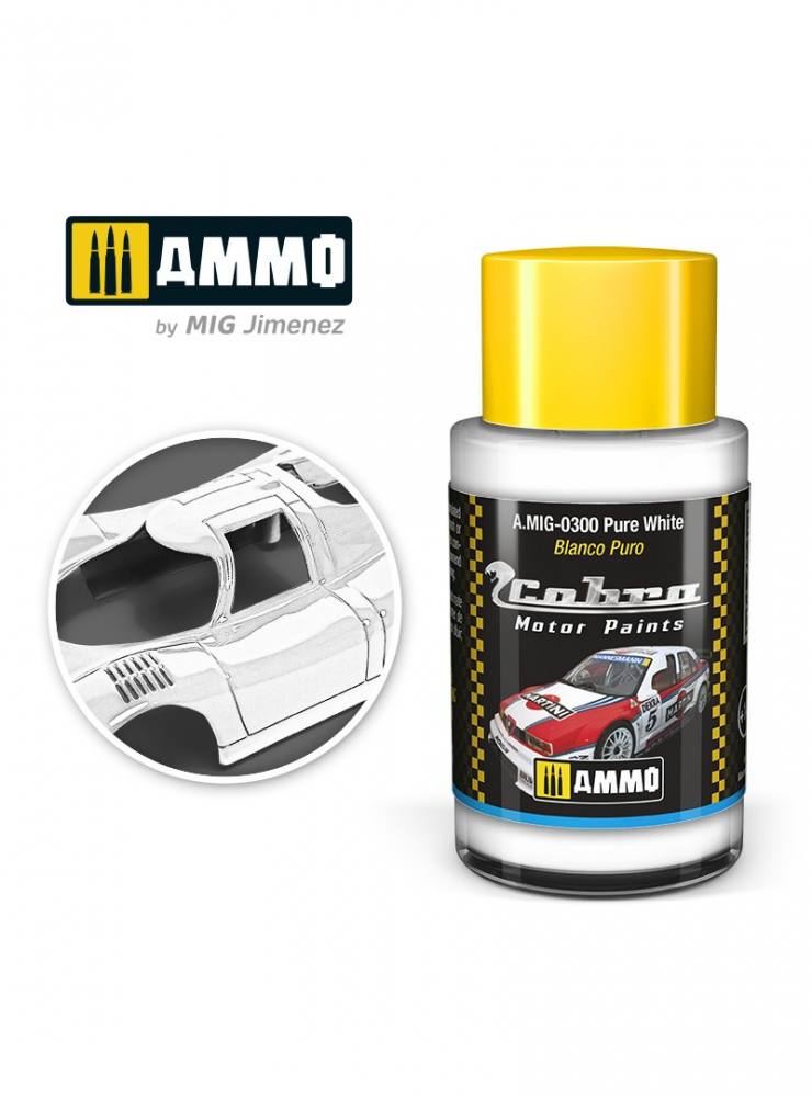 AMMO BY MIG JIMENEZ MIG0300 Cobra Motor Pure White UK SALE ONLY Paint & Accessories
