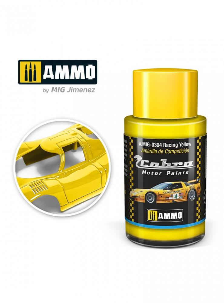 AMMO BY MIG JIMENEZ MIG0304 Cobra Motor Racing Yellow UK SALE ONLY Paint & Accessories