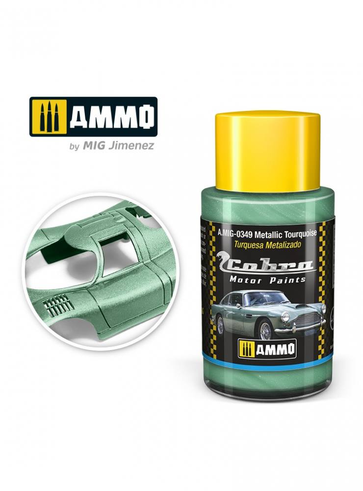 AMMO BY MIG JIMENEZ MIG0349 Cobra Motor Metallic Tourquoise UK SALE ONLY Paint & Accessories