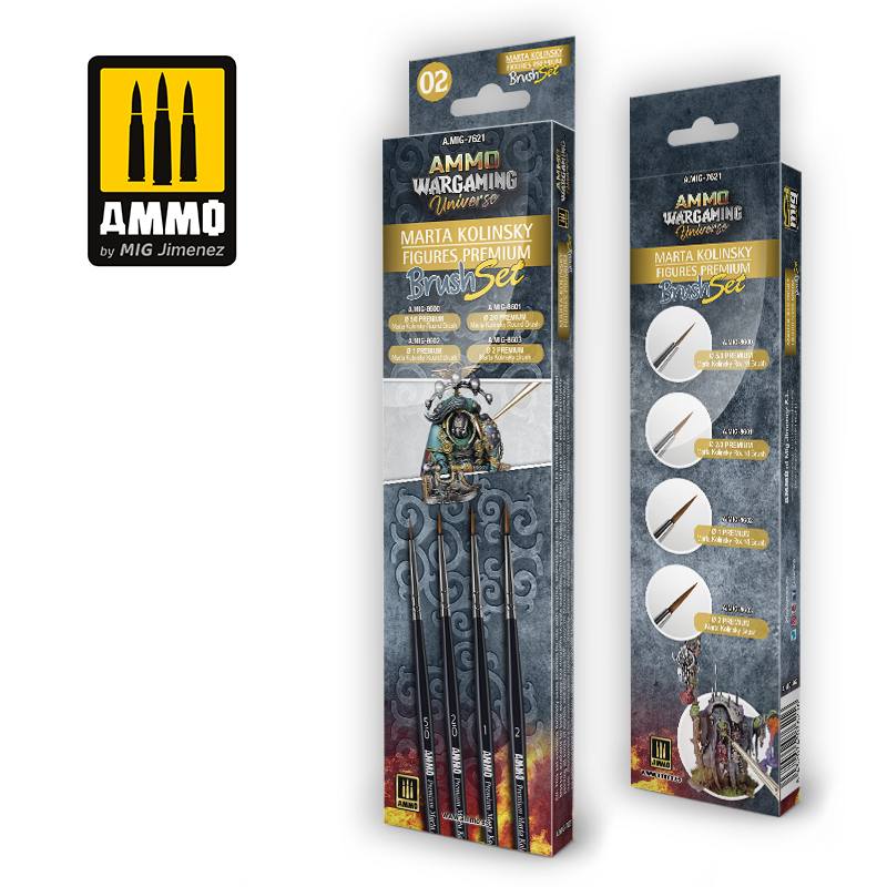 AMMO BY MIG JIMENEZ 7621 MARTA KOLINSKY FIGURES PREMIUM BRUSH SET Paint & Accessories