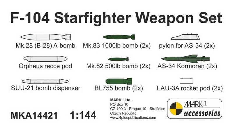 MARK I MODELS MKA14421 F-104 STARFIGHTER WEAPON SET Conversion Sets
