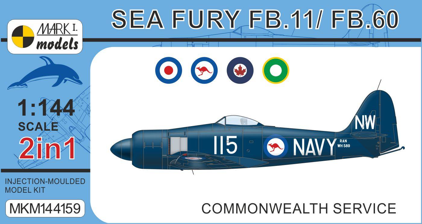 MARK I MODELS 144159 HAWKER SEA FURY FB.11/FB.60 COMMONWEALTH SERVICE Aircraft Model Kits