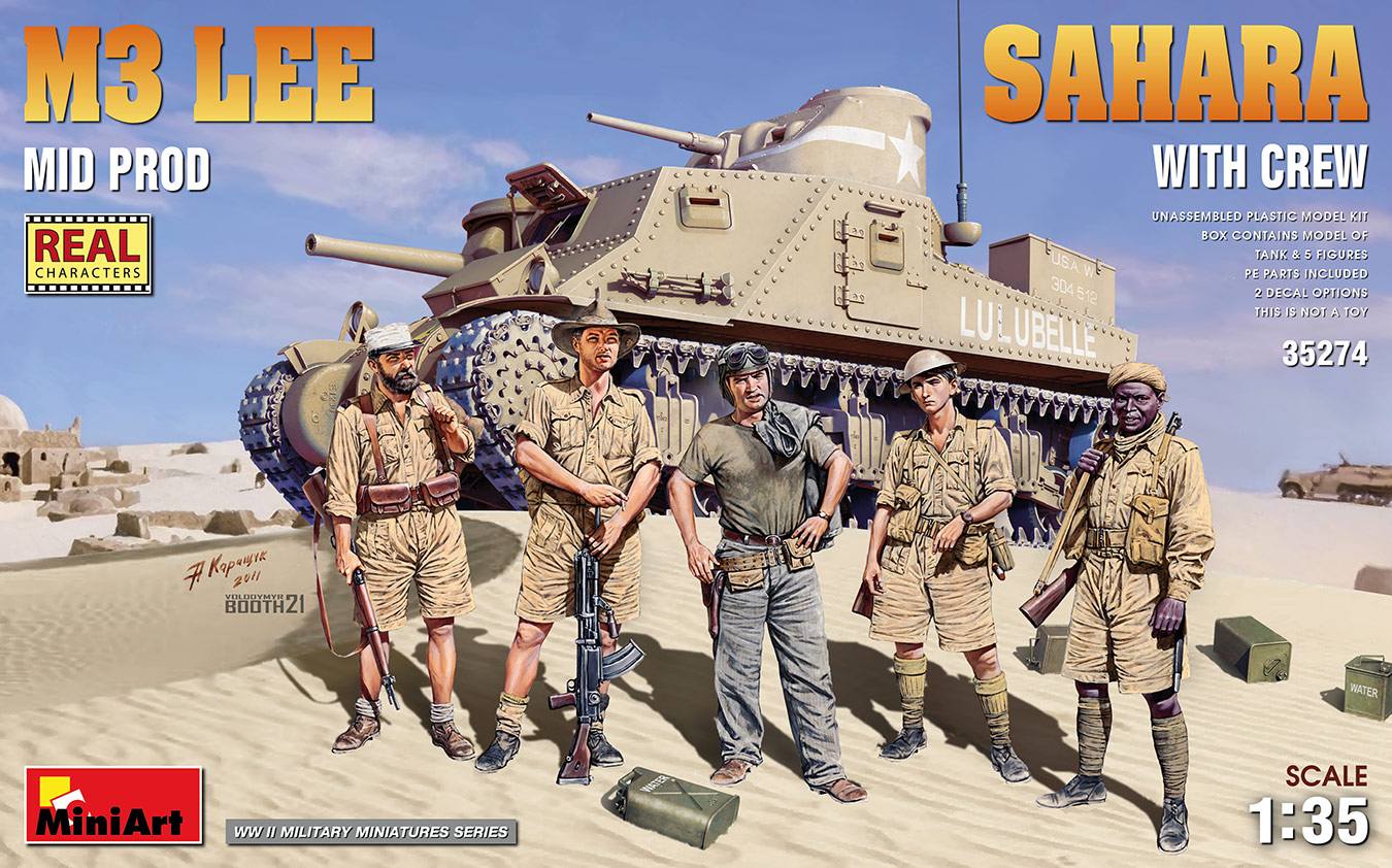 MINIART 35274 M3 LEE SAHARA MID PROD WITH CREW Military Model Kits