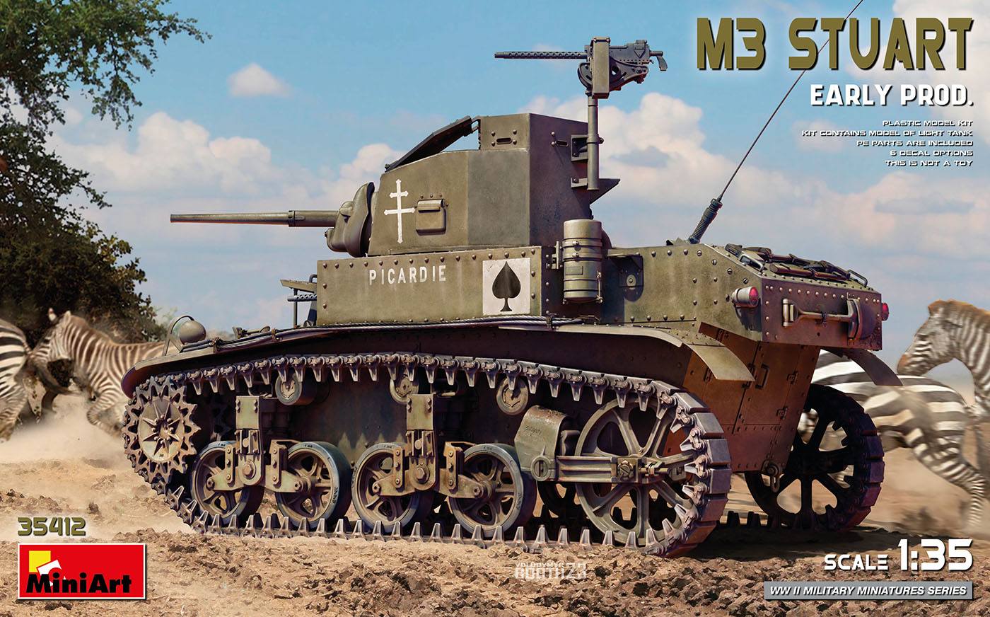 MINIART 35412 M3 STUART EARLY PRODUCTION Military Model Kits