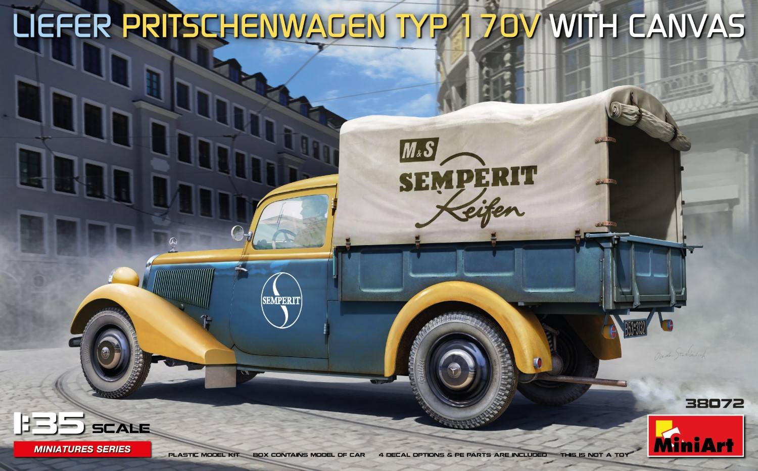 MINIART 38072 LIEFER PRITSCHENWAGEN TYP 170V WITH CANVAS Military Model Kits