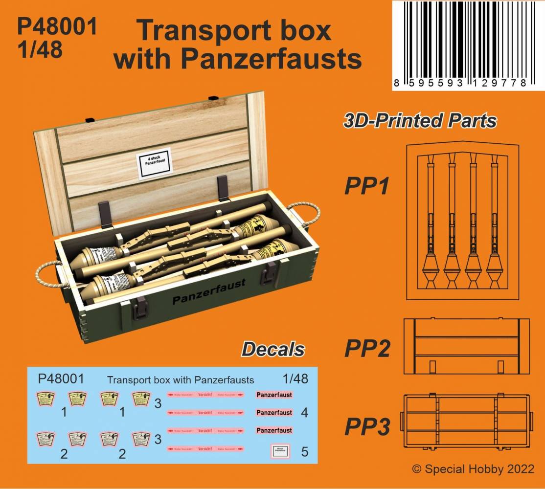 CMK 48001 TRANSPORT BOX WITH PANZERFAUSTS Military Model Kits