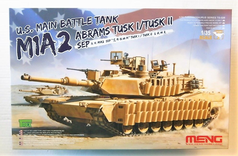 Main Battle Tank M1A2 SEP Abrams Tusk I/Tusk II Meng Model TS-026 1/35 U.S 