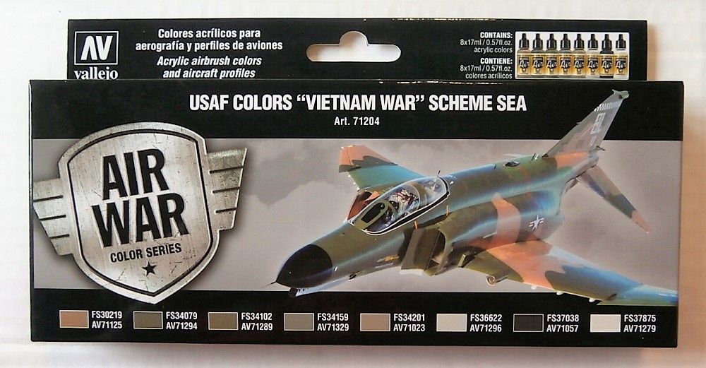 Model Paint Kits | Vallejo 71204 Usaf Colors Vietnam War Scheme Sea ...