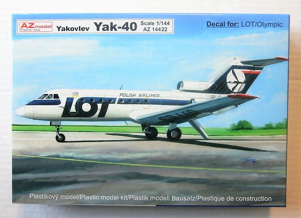 1:144 plastic model kit YAK-40 Polish Airlines LOT Olympic 