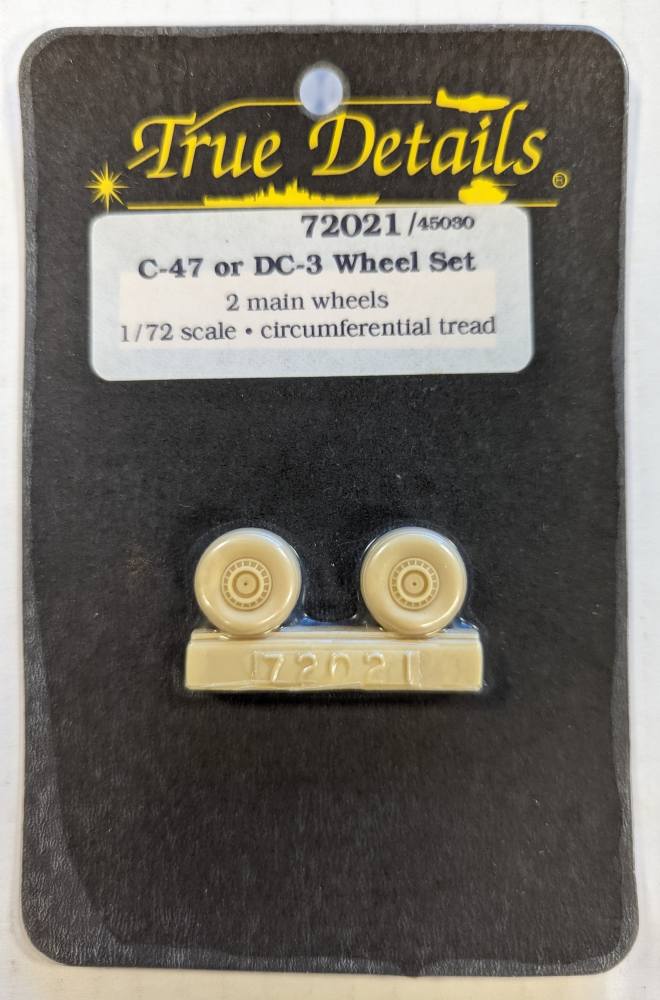 TRUE DETAILS 72021 C-47 OR DC-3 WHEEL SET 2 MAIN WHEELS Conversion Sets