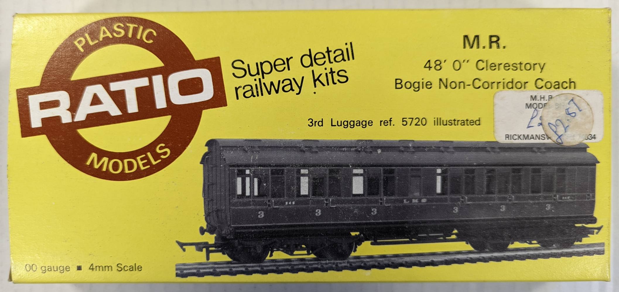 RATIO 5723 M.R. CLERESTORY ROOF NON-CORRIDOR BOGIE COACH Railway Models Kits