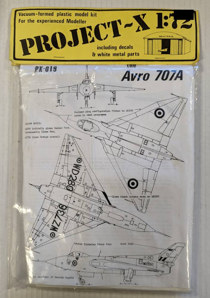 PROJECT X Vacforms PX019 AVRO 707A Aircraft Model Kits