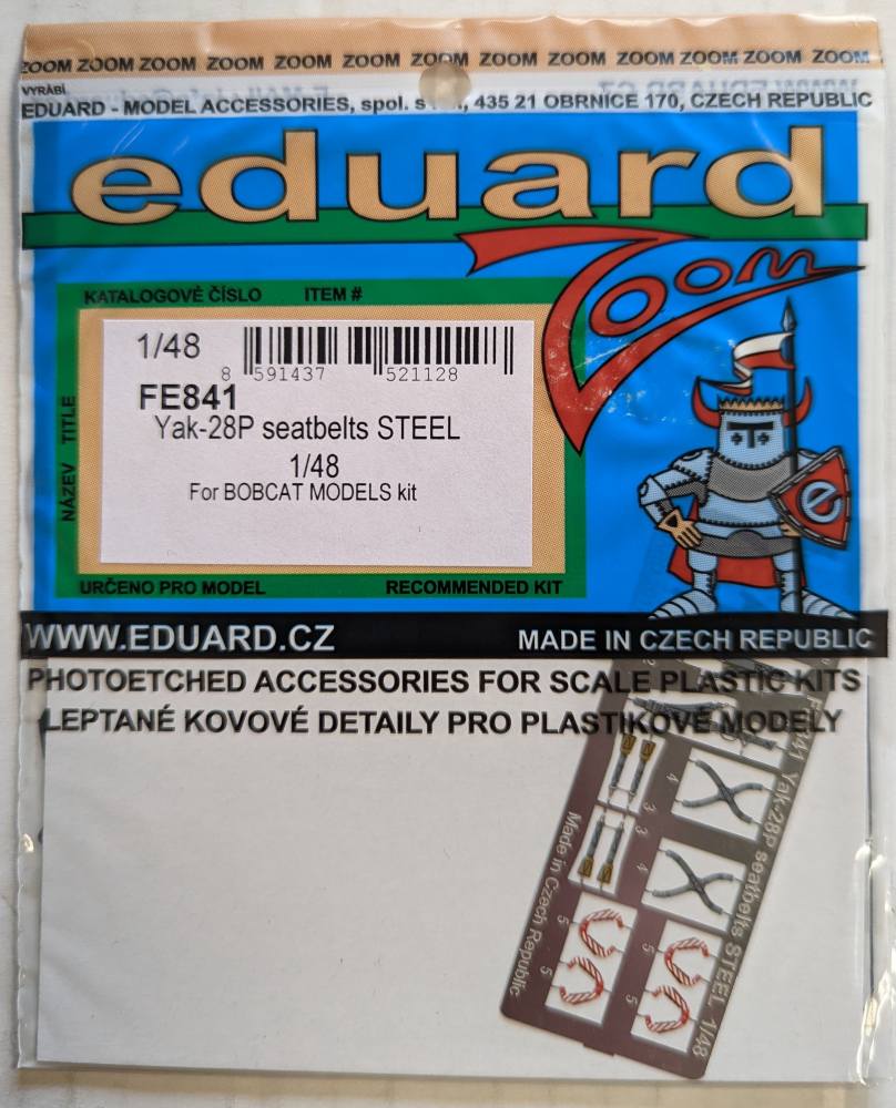 EDUARD FE841 YAK-28P SEATBELTS STEEL Conversion Sets