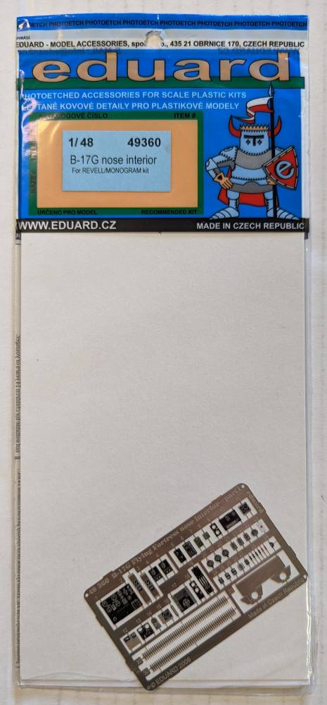 EDUARD 49360 B-17G NOSE INTERIOR FOR REVELL/MONOGRAM KIT Conversion Sets