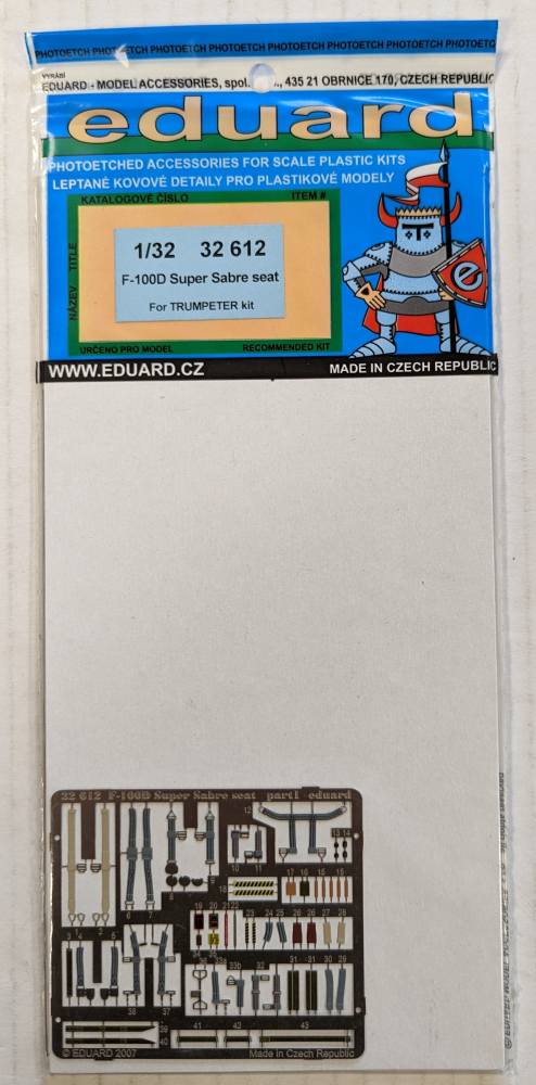 EDUARD 32612 F-100D SUPER SABRE SEAT FOR TRUMPETER KIT Conversion Sets