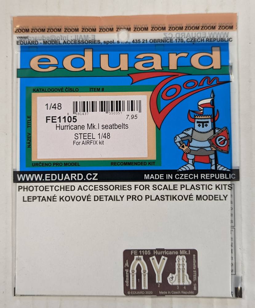 EDUARD FE1105 HURRICANE MK.I SEATBELTS FOR AIRFIX KIT Conversion Sets