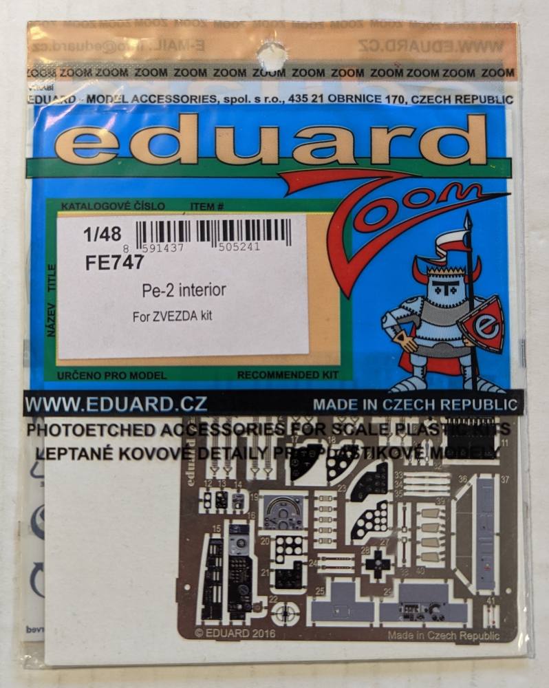 EDUARD FE747 PE-2 INTERIOR FOR ZVEZDA KIT Conversion Sets