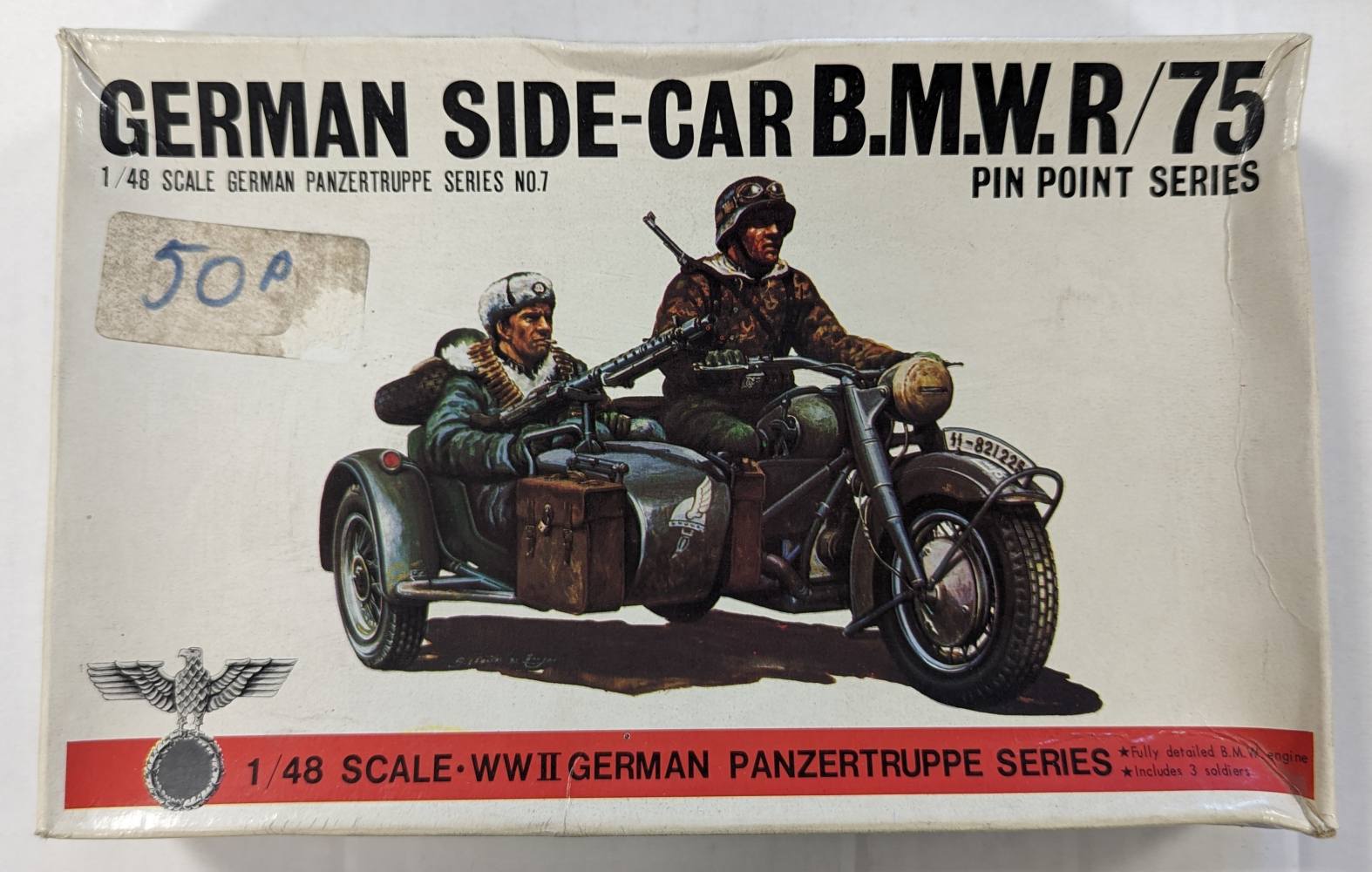 BANDAI 8227 GERMAN SIDE CAR B.M.W.R/75 Cars, Motorbikes & Trucks Model kits