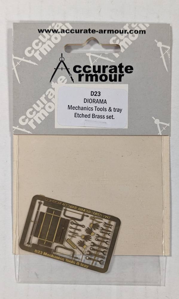 ACCURATE ARMOUR D23 DIORAMA MECHANICS TOOLS AND TRAY ETCHED BRASS SET Conversion Sets