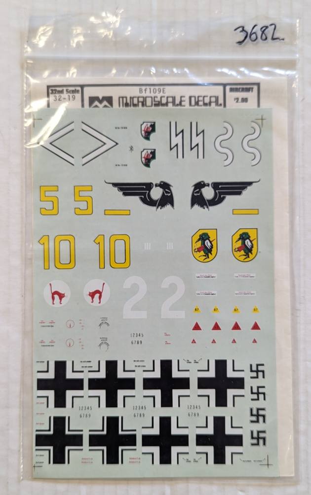 MICROSCALE 3682. 3219 BF 109E Discount Decals