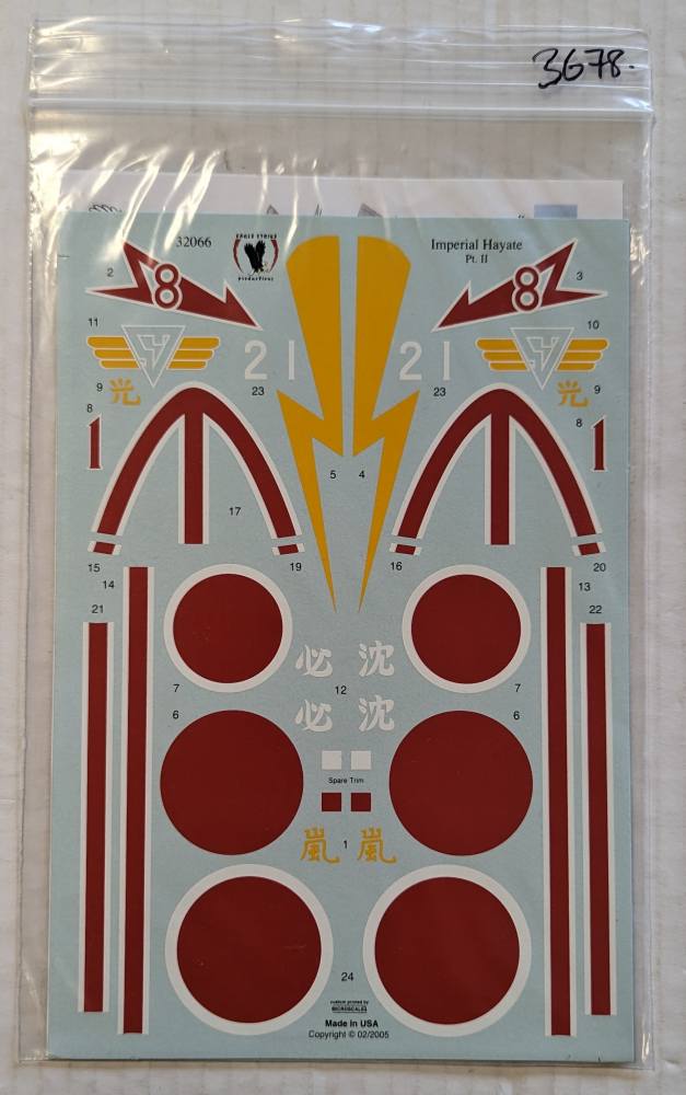 EAGLE STRIKE 3678. 32066 IMPERIAL HAYATE PART II Discount Decals