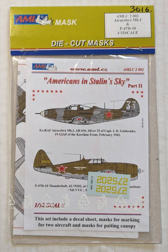 AML 3616. 002 AMERICANS IN STALINS SKY AIRCOBRA MK.I AND P-47D-10 Discount Decals
