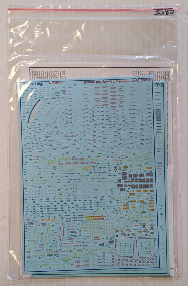 DISCOUNT DECALS 3585. BEGEMOT 48009 SU-27 FLANKER FAMILY FULL STENCIL Discount Decals