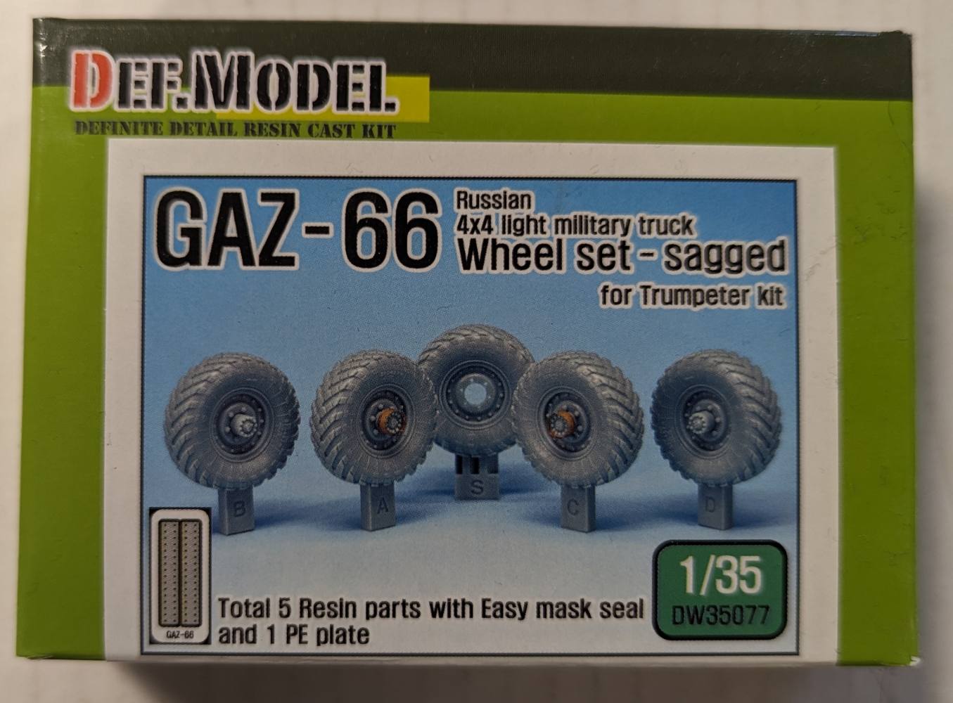 DEF MODEL 35077 GAZ-66 RUSSIAN 4X4 WHEEL SET SAGGED Military Model Kits