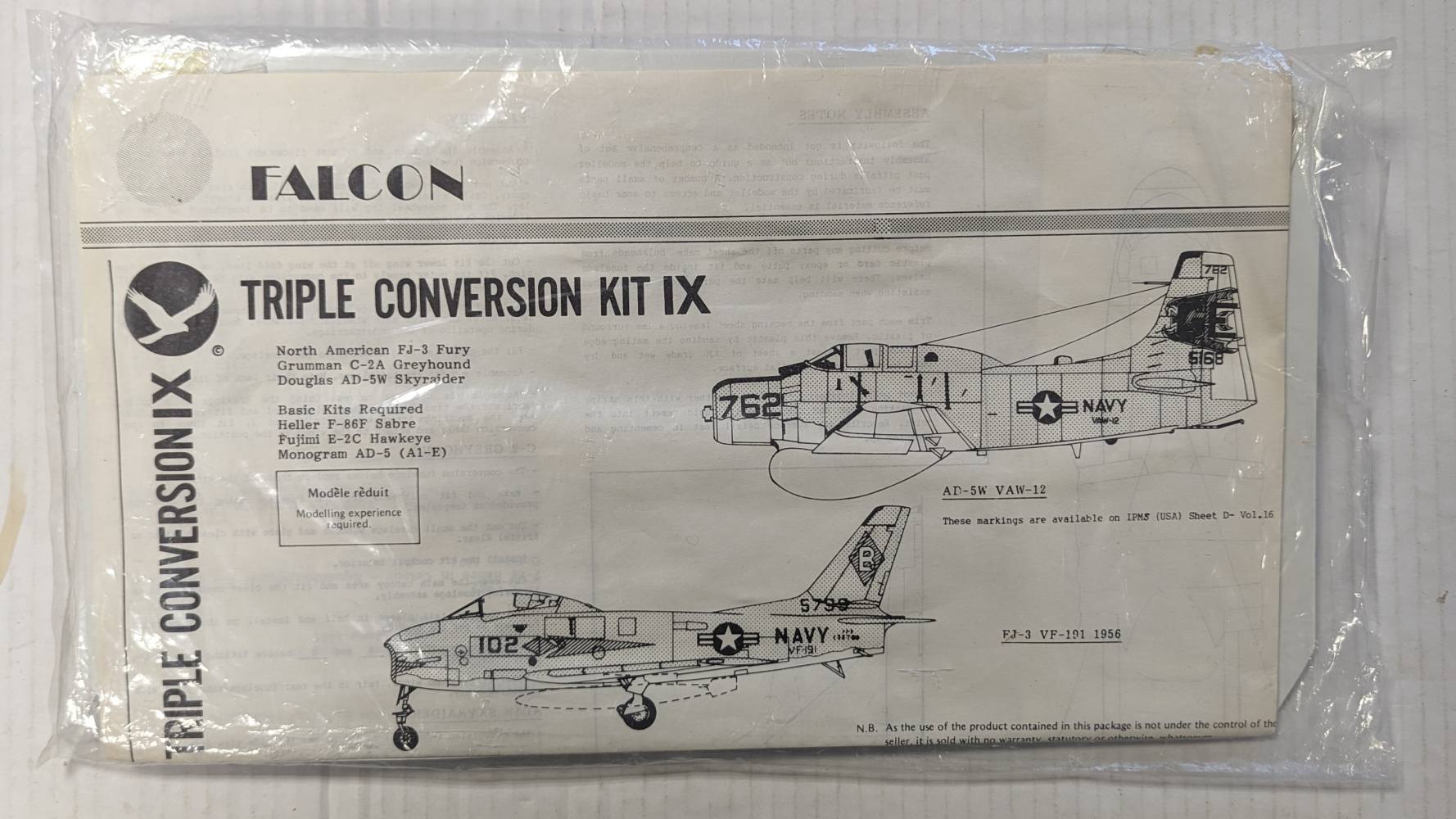 FALCON TRIPLE CONVERSION KIT IX FJ-3 FURY / C-2A GREYHOUND / AD-5W SKYRAIDER Conversion Sets