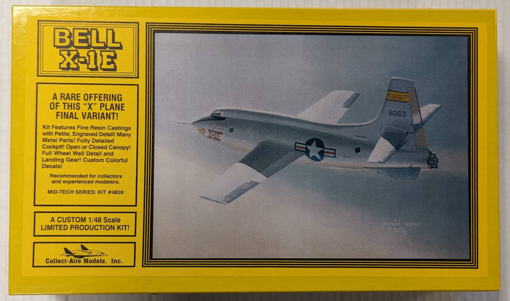 COLLECT-AIRE MODELS 4839 BELL X-1E Aircraft Model Kits