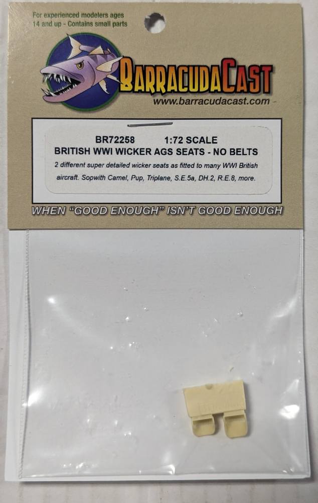 BARRACUDACAST 72258 BRITISH WWI WICKER AGS SEATS NO BELTS Conversion Sets