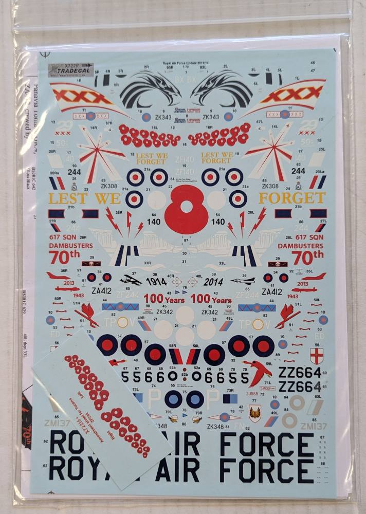 XTRADECAL 5526. X72216 ROYAL AIRFORCE UPDATE 2013-2014 Discount Decals