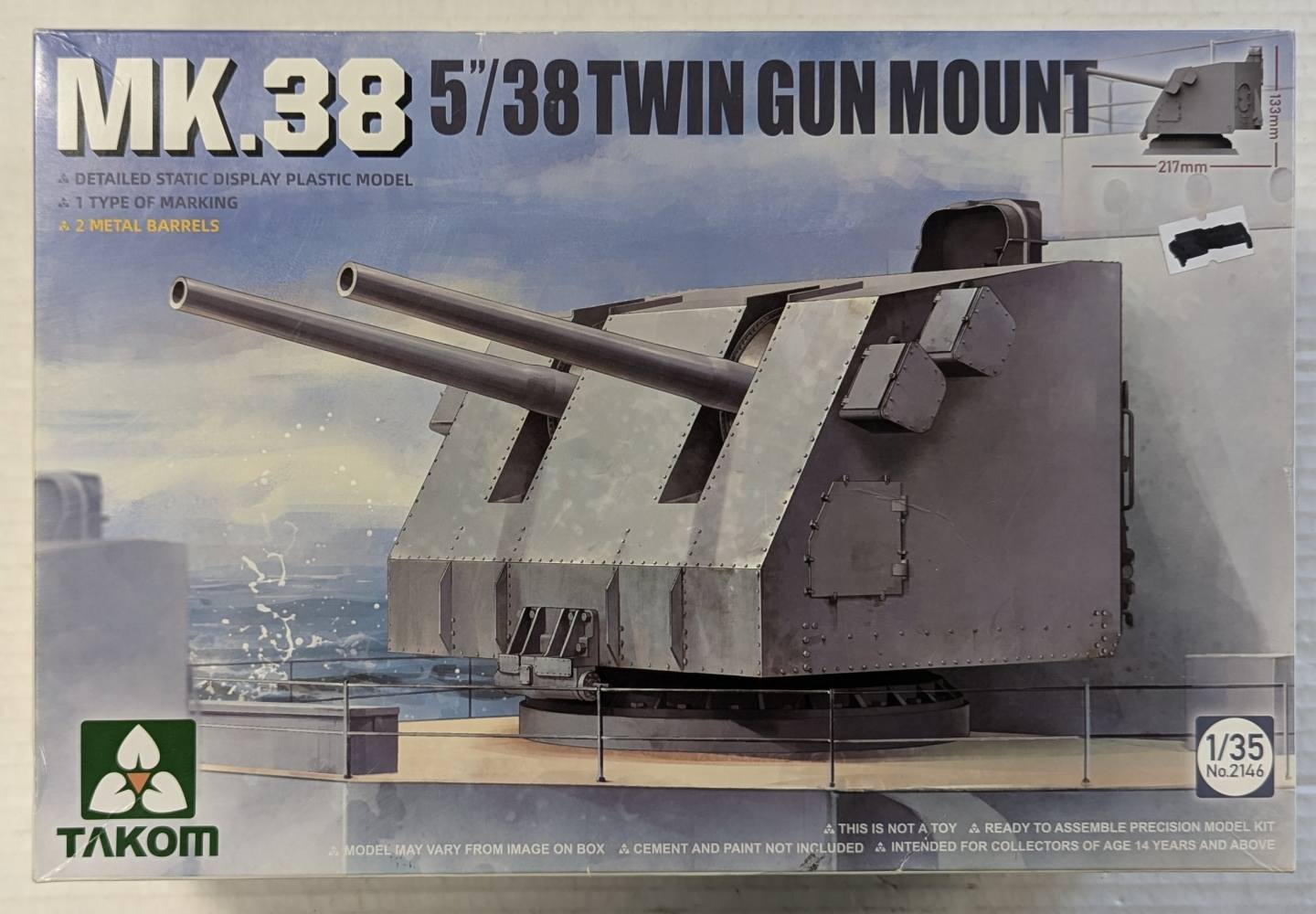 TAKOM 2146 MK.38 5/38 TWIN GUN MOUNT Military Model Kits