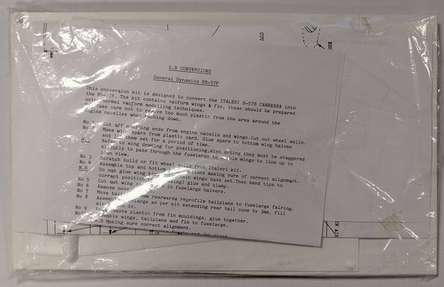 DB PRODUCTIONS GENERAL DYNAMICS RB-57F CONVERSION KIT Conversion Sets