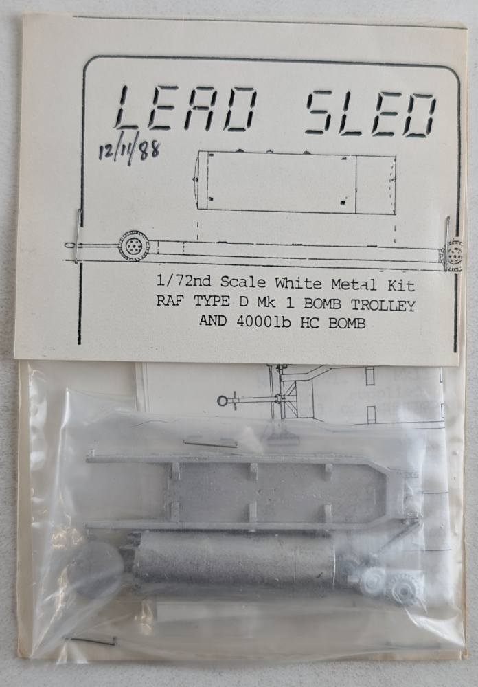 LEAD SLED MODELS RAF TYPE D MK I BOMB TROLLEY AND 400LB HC BOMB Military Model Kits