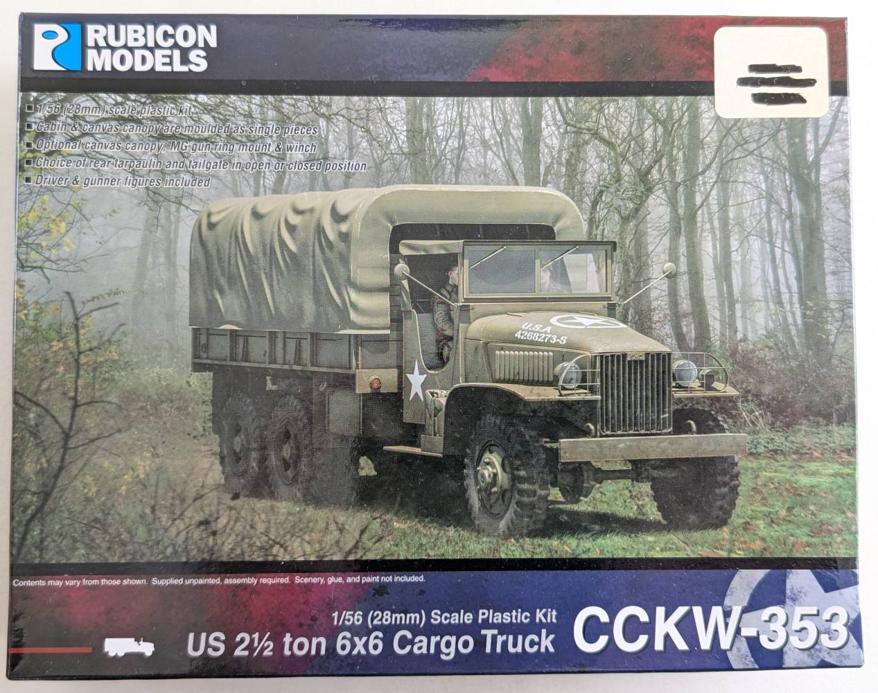 RUBICON MODELS 280037 CCKW-353 6X6 CARGO TRUCK Military Model Kits