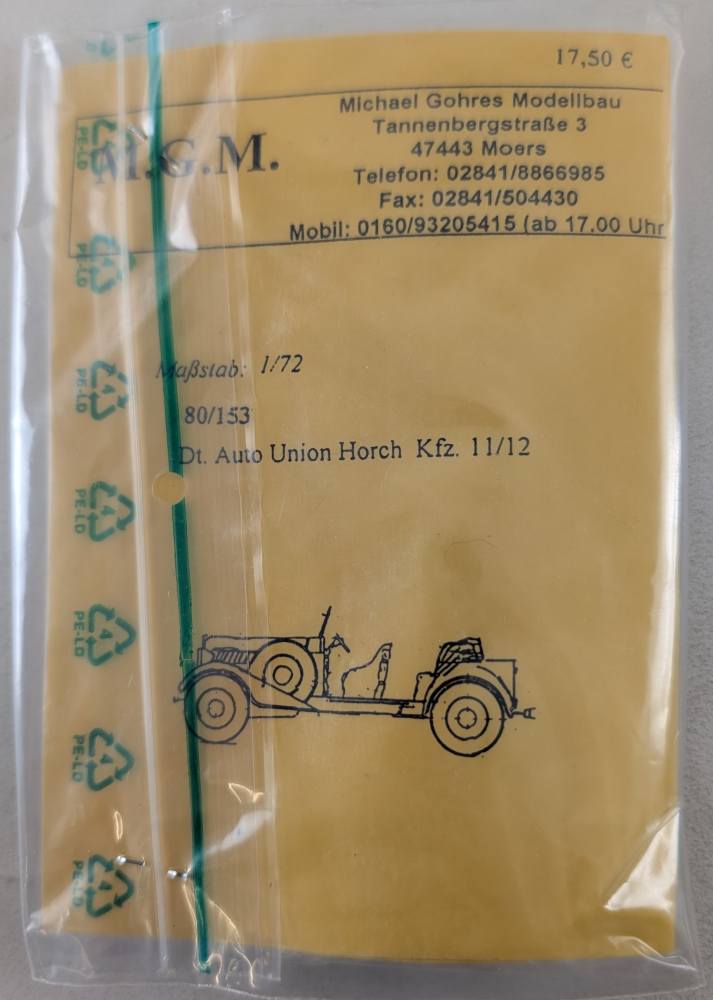 MGM 80153 AUTO UNION HORCH KFZ 11/12 Military Model Kits