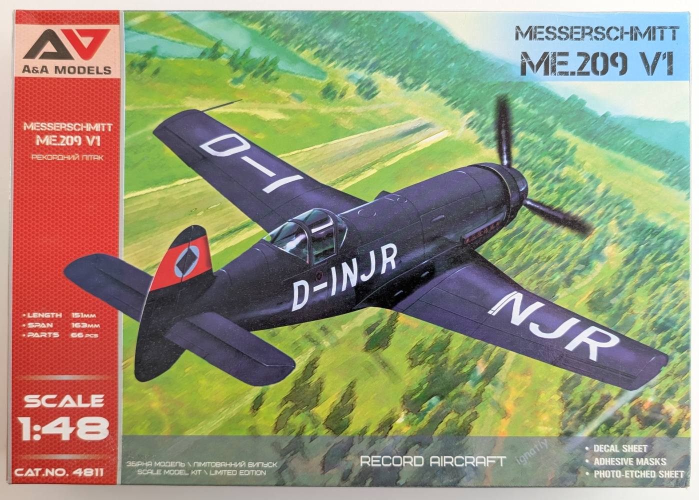 A & A MODELS 4811 MESSERSCHMITT ME209 V1 Aircraft Model Kits