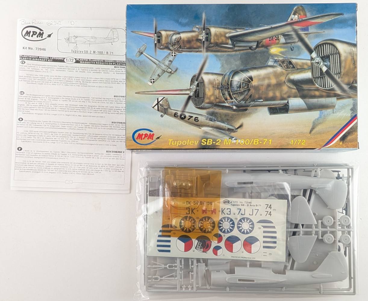 KINGKIT MODEL SCRAPYARD MPM 72046 TUPOLEV SB-2 M-100/B-71 YELLOW CANOPY Salvage Yard