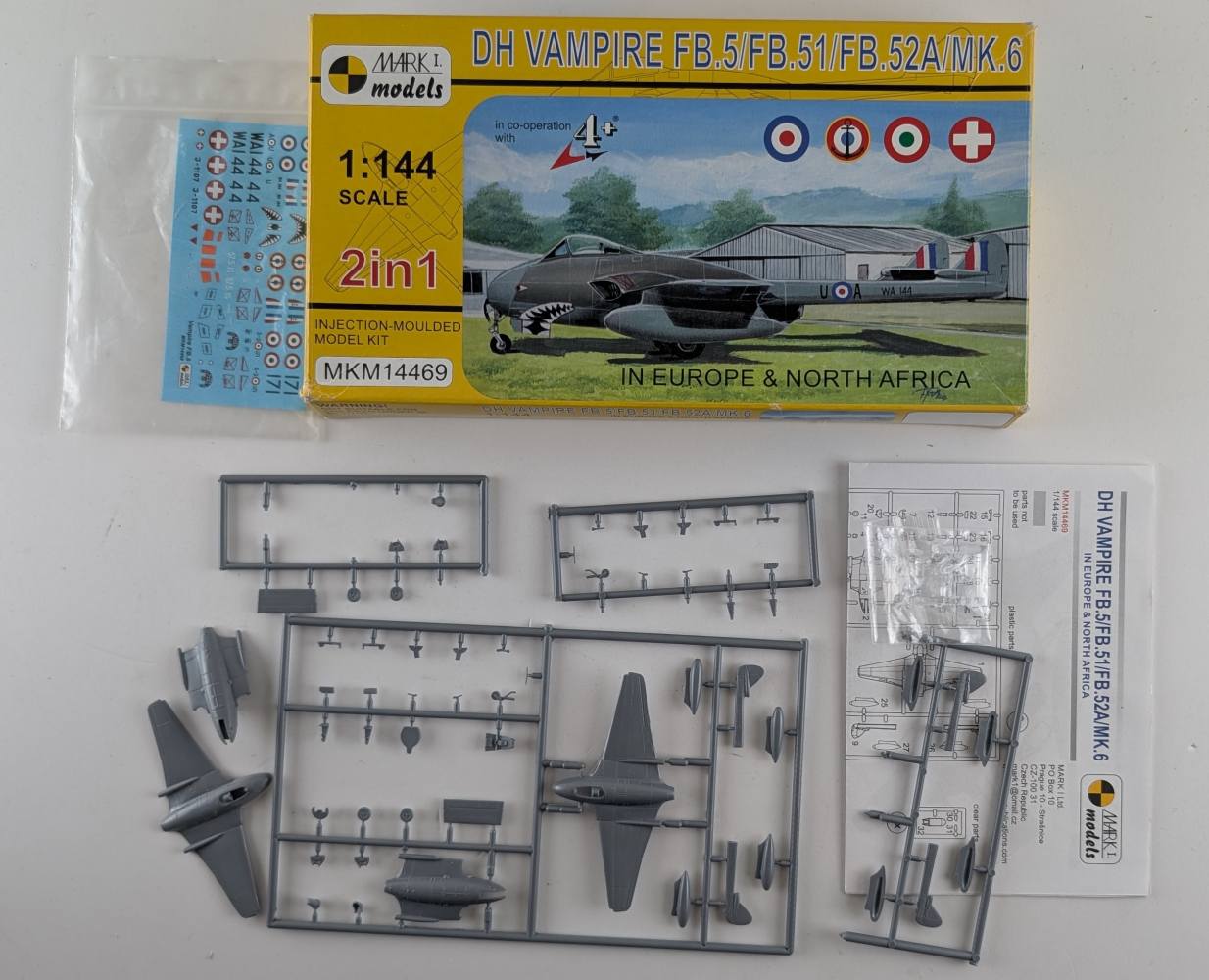 KINGKIT MODEL SCRAPYARD MARK I MODELS MKM14469 DH VAMPIRE FB.5/FB.51/FB.52A/MK.6 STARTED Salvage Yard