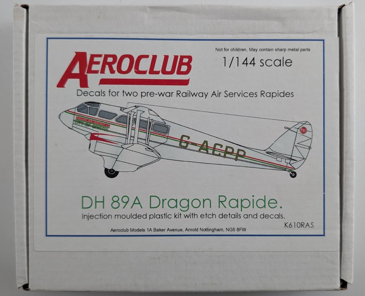 AEROCLUB k610ras DH 89A DRAGON RAPIDE Aircraft Model Kits