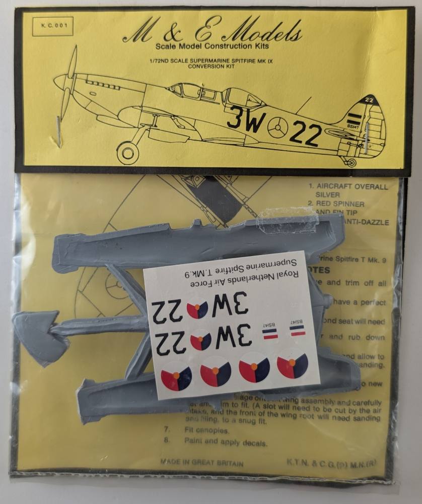 M&E MODELS 001 SUPERMARINE SPITFIRE MK IX Aircraft Model Kits