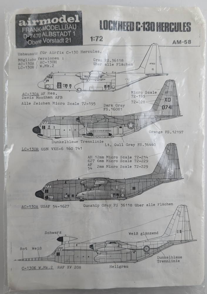 AIRMODEL AM-58 LOCKHEED C-130 HERCULES conversion Aircraft Model Kits