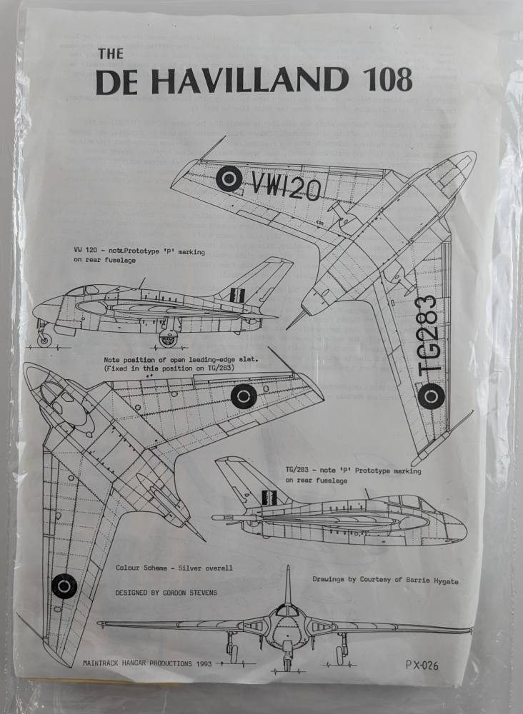 PROJECT X PX-026 DE HAVILLAND 108 Aircraft Model Kits