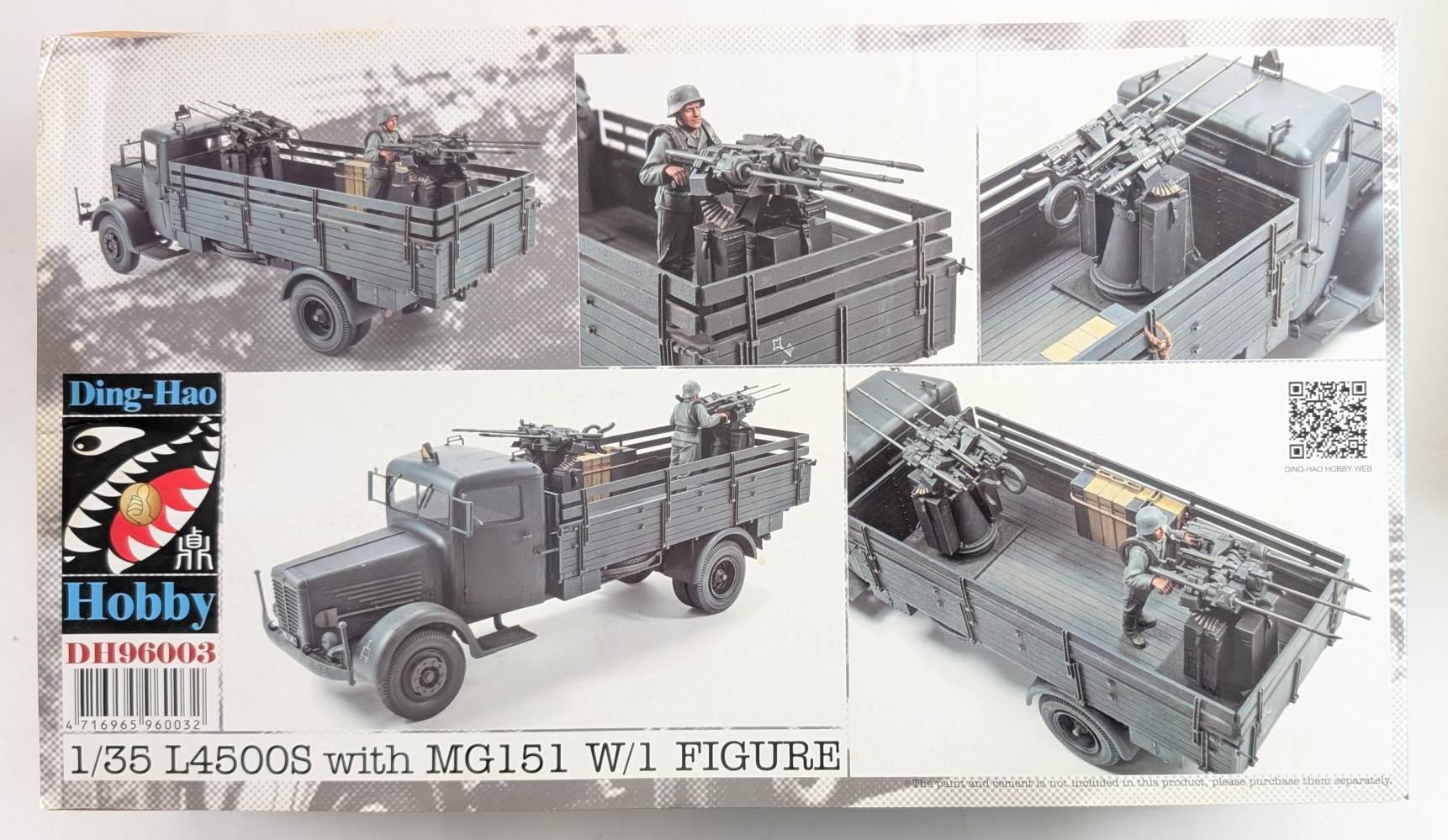 DING HAO L4500S WITH MG151 W/1 FIGURE Military Model Kits