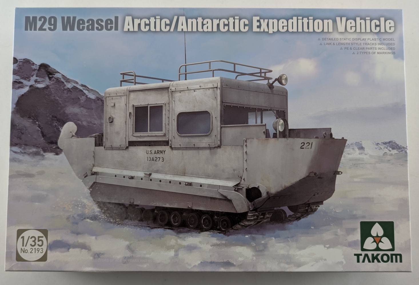 TAKOM 2193 M29 WEASEL ARCTIC/ANTARCTIC EXPEDITION VEHICLE Military Model Kits
