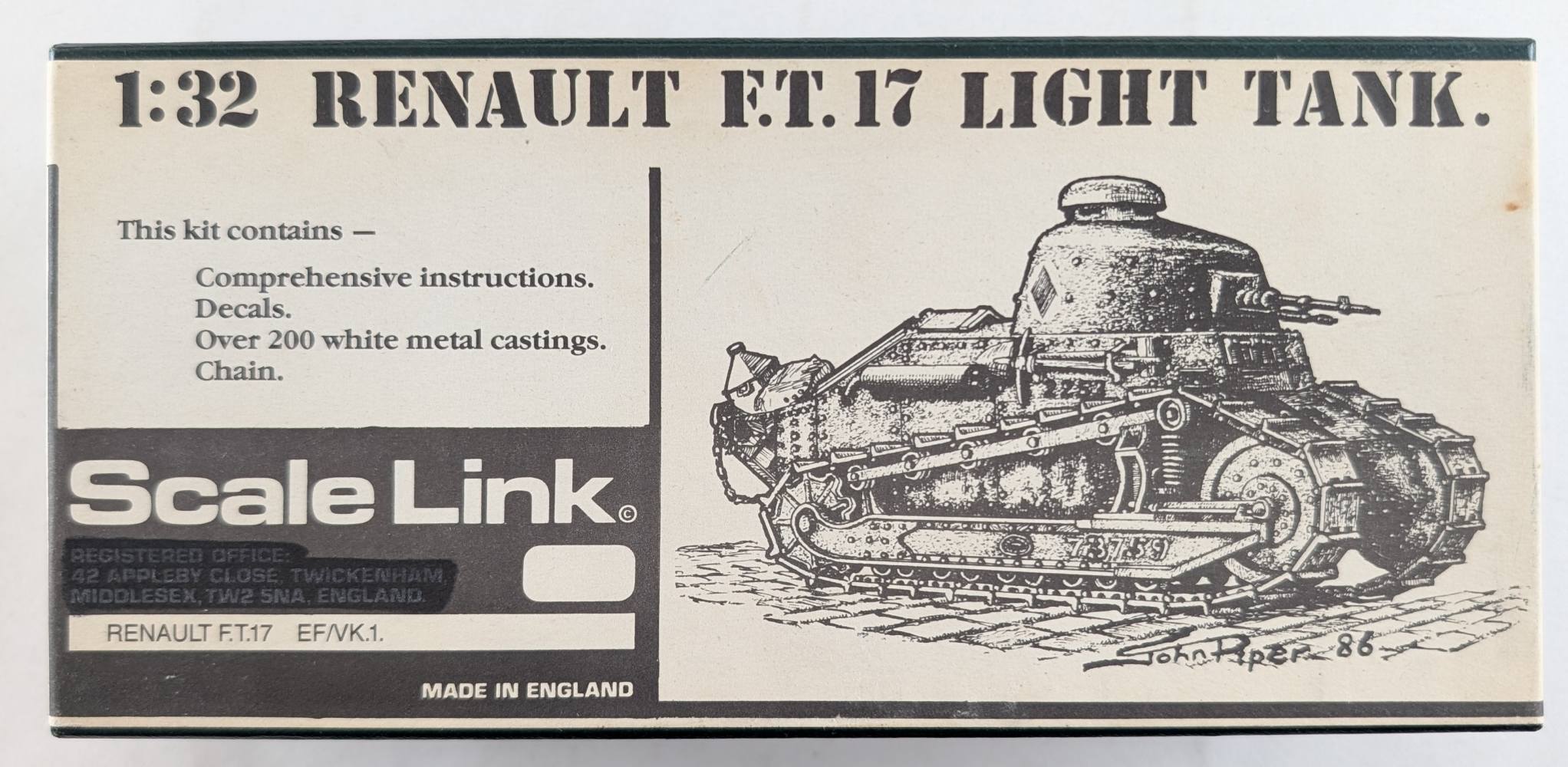 SCALE LINK RENAULT FT.17 LIGHT TANK EF/VK.I Military Model Kits
